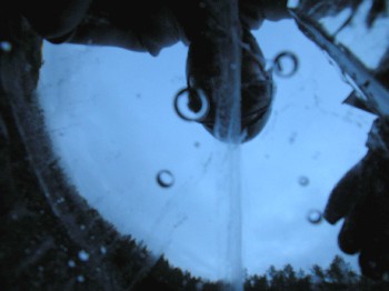 Diver Outline Under Ice