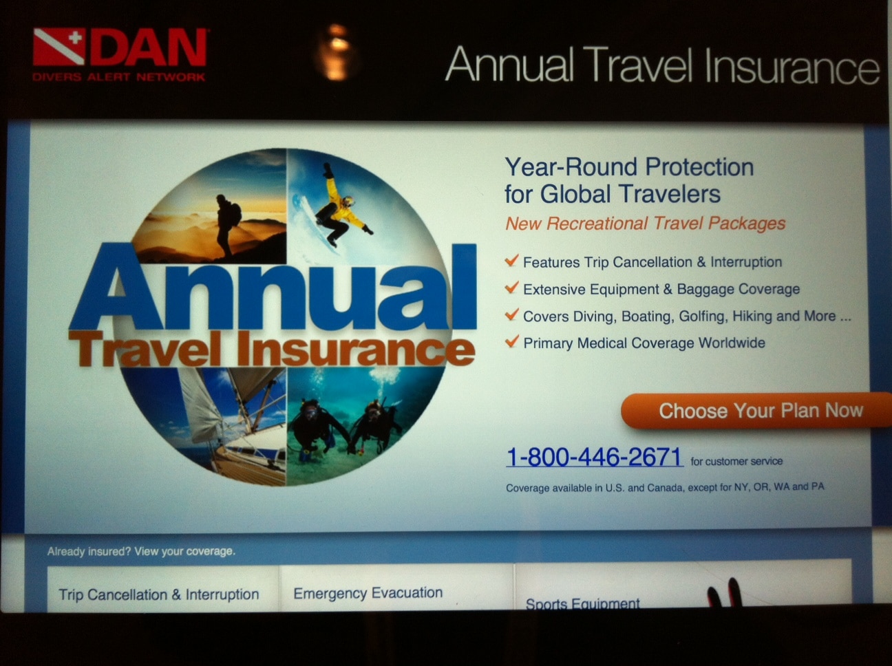 dan travel insurance annual