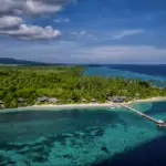 Tropical Overwater Bungalows and Lagoon