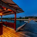 Tropical Overwater Bungalow at Sunset