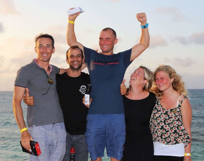 A triumphant Stephen Keenan and his safety team (photo by Howard Holtzman)