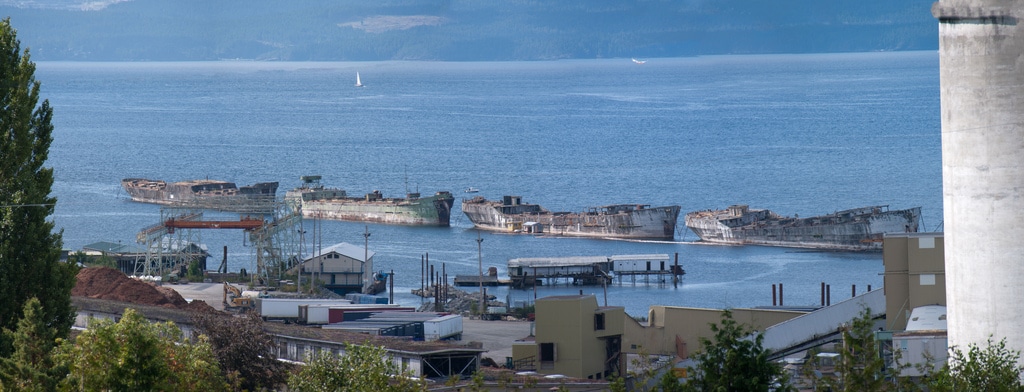 concrete ship wrecks at Powell River