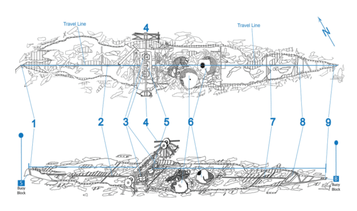 Map of Condor wreck