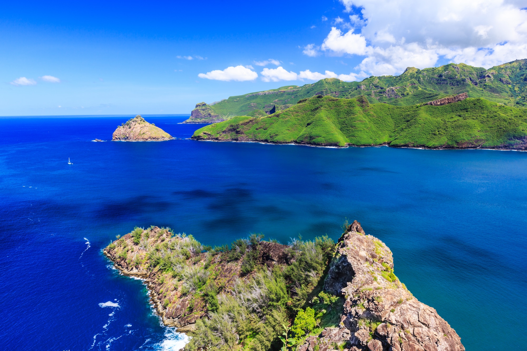 Marquesas Islands. Bay of Taiohae on the island of Nuku Hiva.