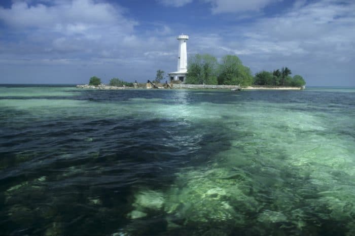 Lighthouse at the Tubbataha Reef, Philippines, Asia
