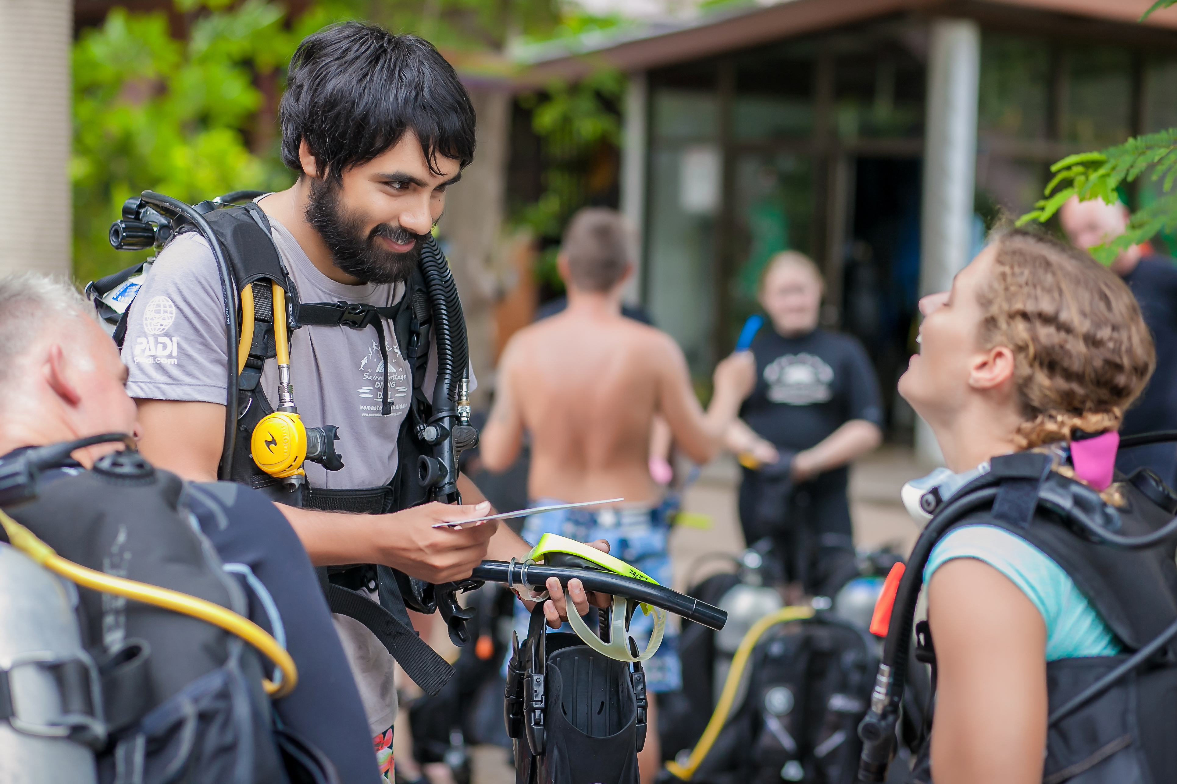 A successful diving instructor has a great sense of humor