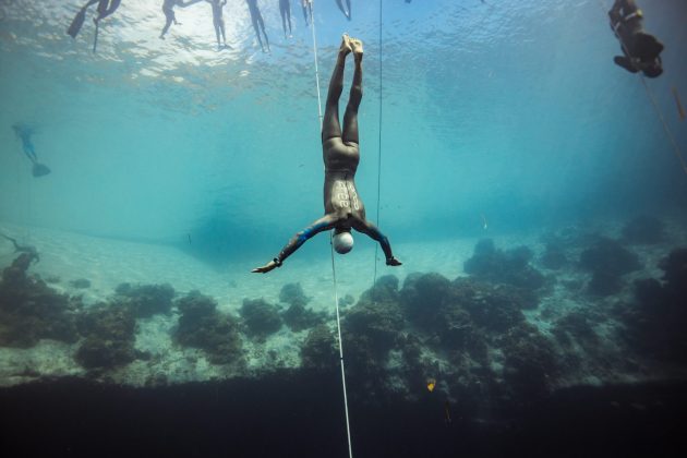 William Trubridge - OriginECN Vertical Blue - Day 9. Photo by Alex St Jean