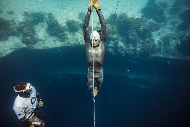 William Trubridge - OriginECN Vertical Blue - Day 9. Photo by Alex St Jean