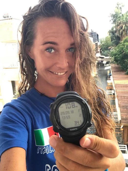 Alessia Zecchini Sets CMAS Constant Weight Freediving World Record