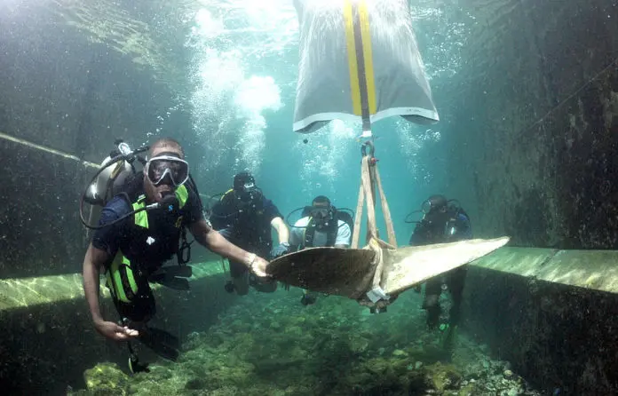 Using a Lift Bag to Move a Object US Navy public domain