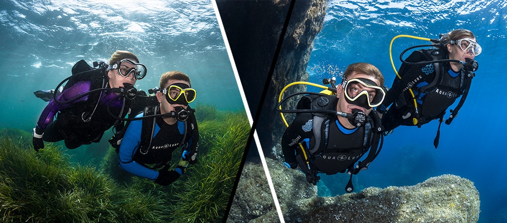 women in scuba gear
