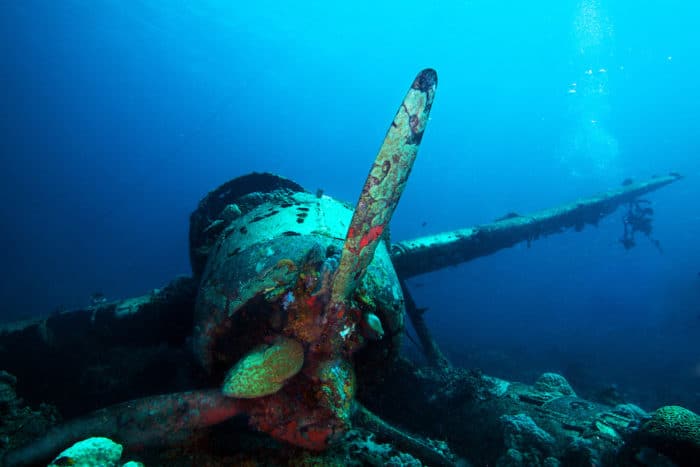 Wreck of an WWII fighter plane