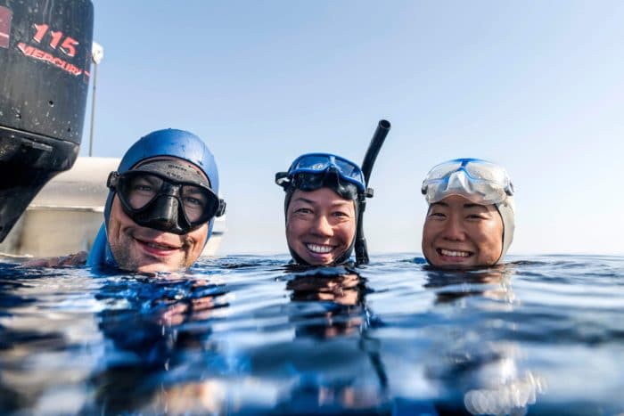 Freediving family in Cyprus (photo courtesy of Costa Costantinou)