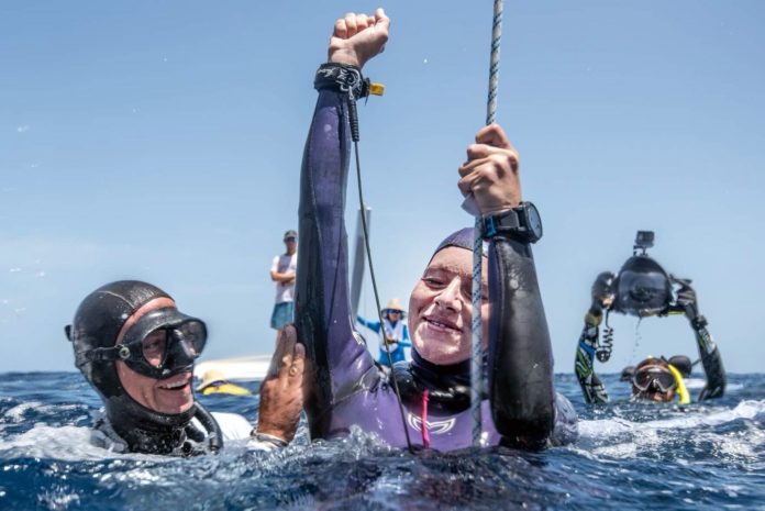 A triumphant Alenka Artnik (photo by Laura Babahekian)