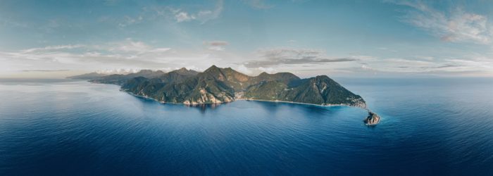 Aerial photo of the south-western corner of Dominica (photo by Morgan Dias Simao)