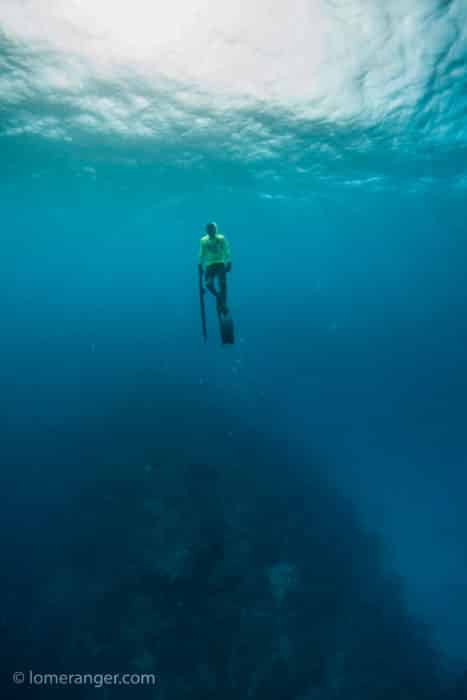 Luckie ascends toward a very turbulent surface