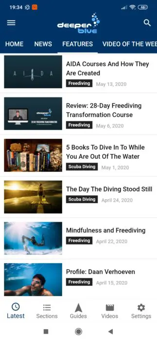 Screenshot of DeeperBlue app.