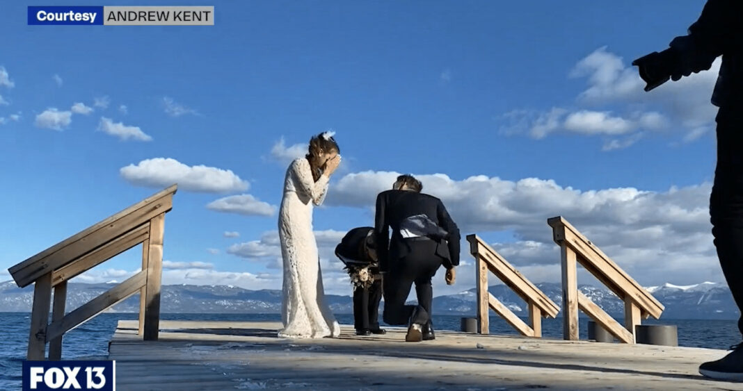 Wedding ring falls into Lake Tahoe during wedding (Image credit: Andrew Kent/Fox13news)