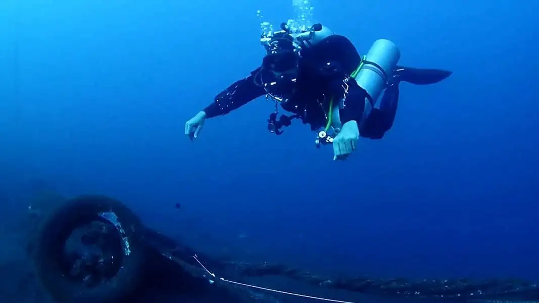 Technical diving skills - Stage handling practice, single deco cylinder