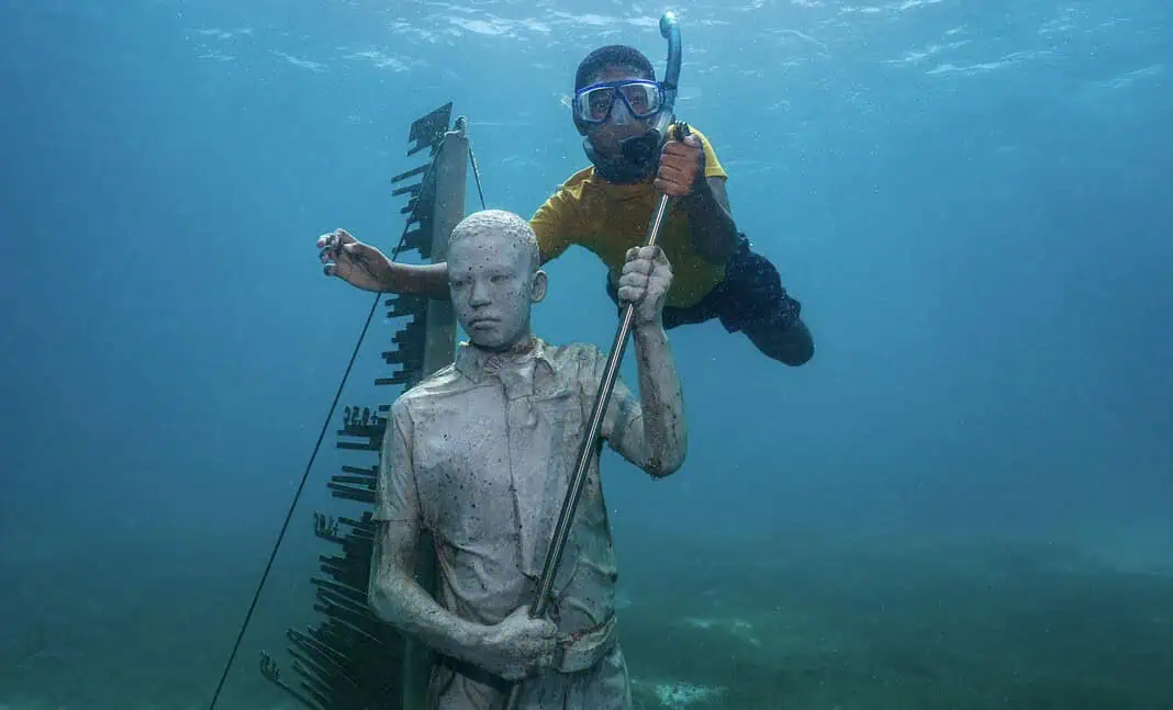 A World Adrift Underwater sculpture off Grenada by artist Jason deCaires Taylor