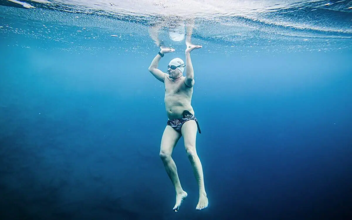 Val Bruderer on a training dive (Image credit: Dominik Zuppiger)