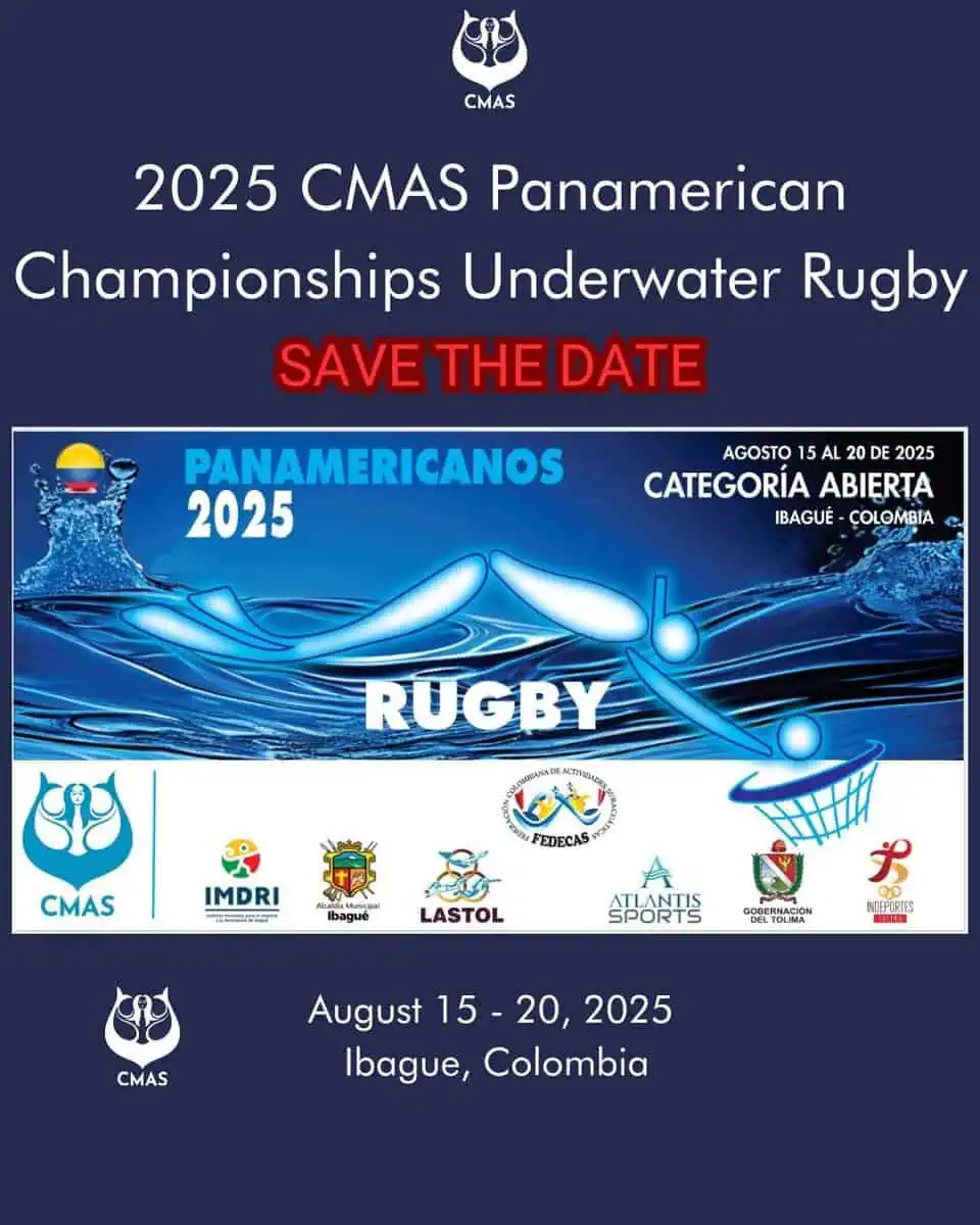 The first-ever CMAS Panamerican Underwater Rugby Championship is coming this August, hosted in the vibrant city of Ibagué, Colombia.
