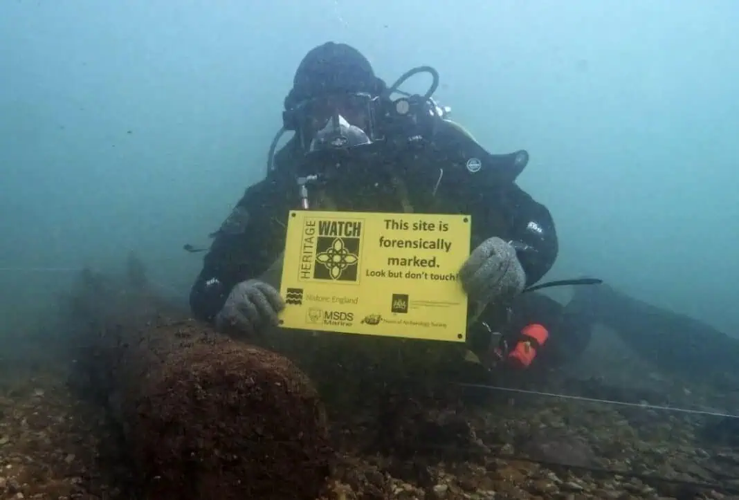 Forensic marking of underwater artifacts (Image credit: Historic England)