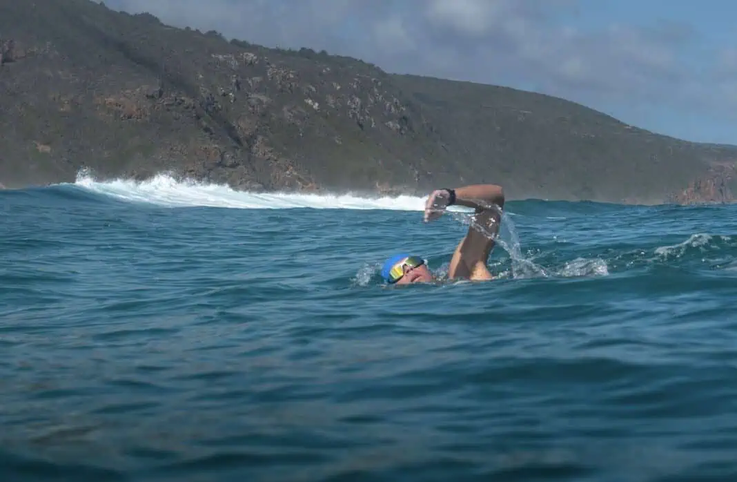 South African swimmer Kane Johnstone swims to raise shark awareness (Image credit: Earth Legacy Foundation)